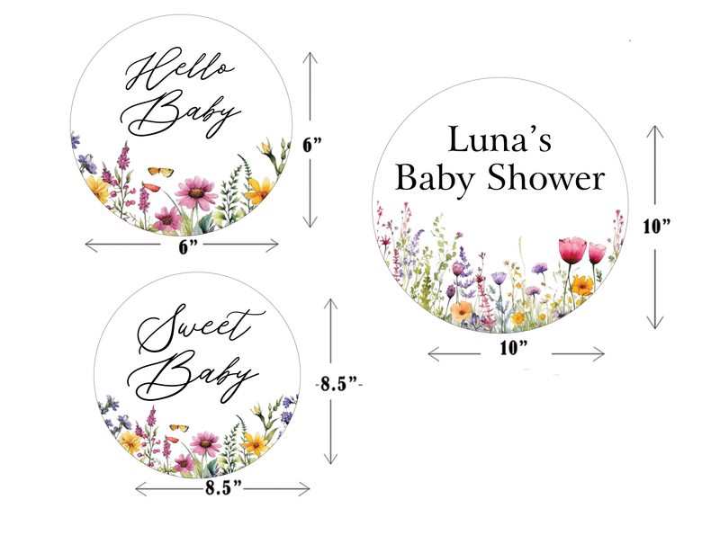 Wild Flower Theme Baby Shower Party Table Toppers for Decoration