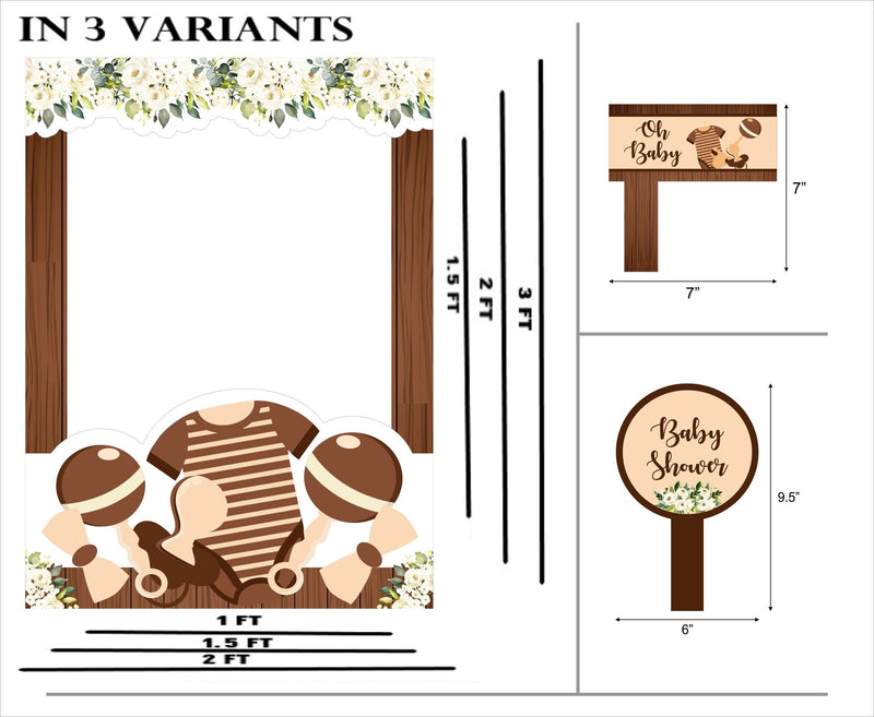 "Oh Baby" Theme Baby Shower Theme Party Selfie Photo Booth Frame & Props