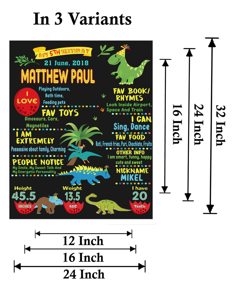 Dinosaur Theme Customized Milestone Board for Kids Birthday Party