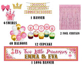 Twin Girls Birthday Party Decoration Kit - Personalized