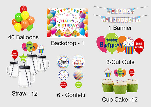 Joyful Birthday Complete Personalize Party Kit