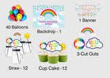 Rainbow Birthday Complete Personalize Party Kit