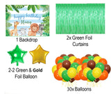 Jungle Safari Theme Birthday Party Complete Set with Personalized Backdrop