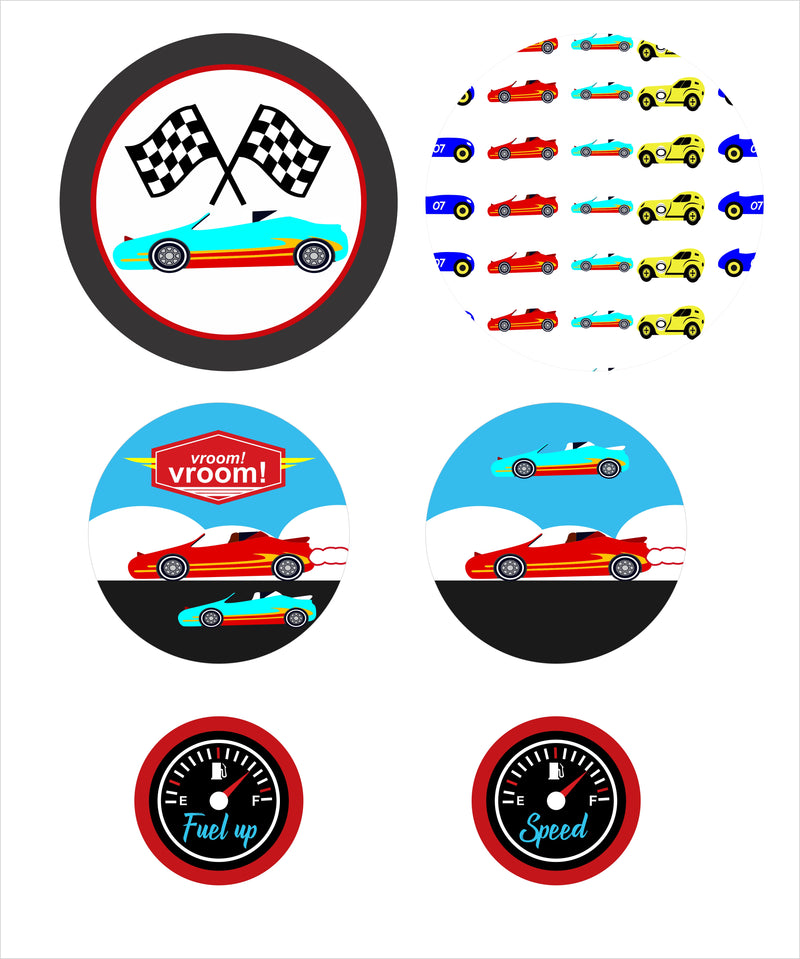 Racing Car Theme Birthday Party Table Confetti