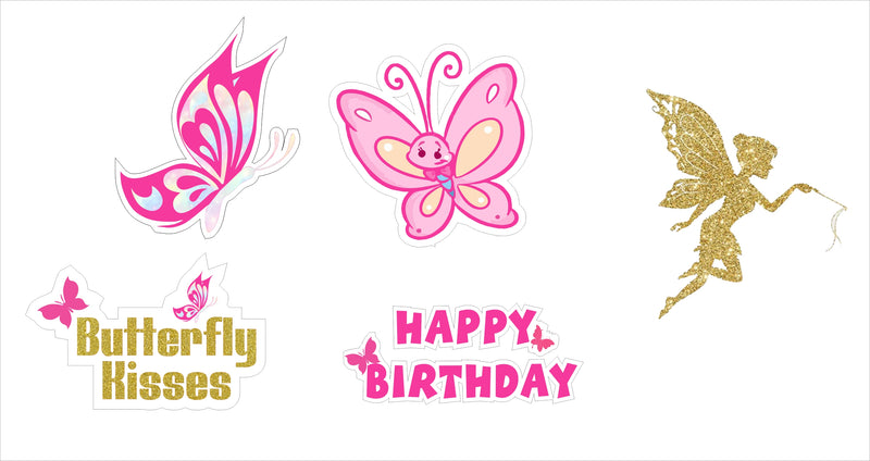 Butterflies & Fairies Theme Birthday Party Cutouts