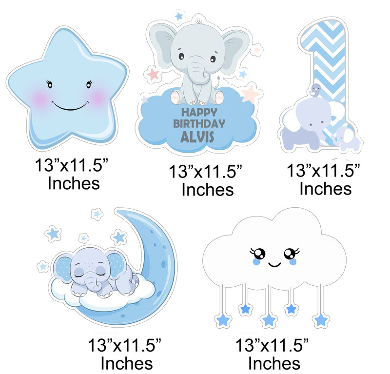 Baby Elephant Theme Birthday Party Cutouts