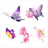 Butterfly & Fairies Theme Birthday Party Cutouts