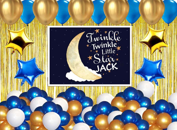 Twinkle Twinkle Little Star Birthday Party Complete Set With Personalized Backdrop