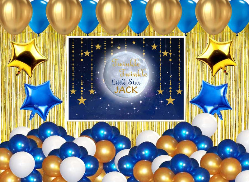 Twinkle Twinkle Little Star Birthday Party Complete Set With Personalized Backdrop