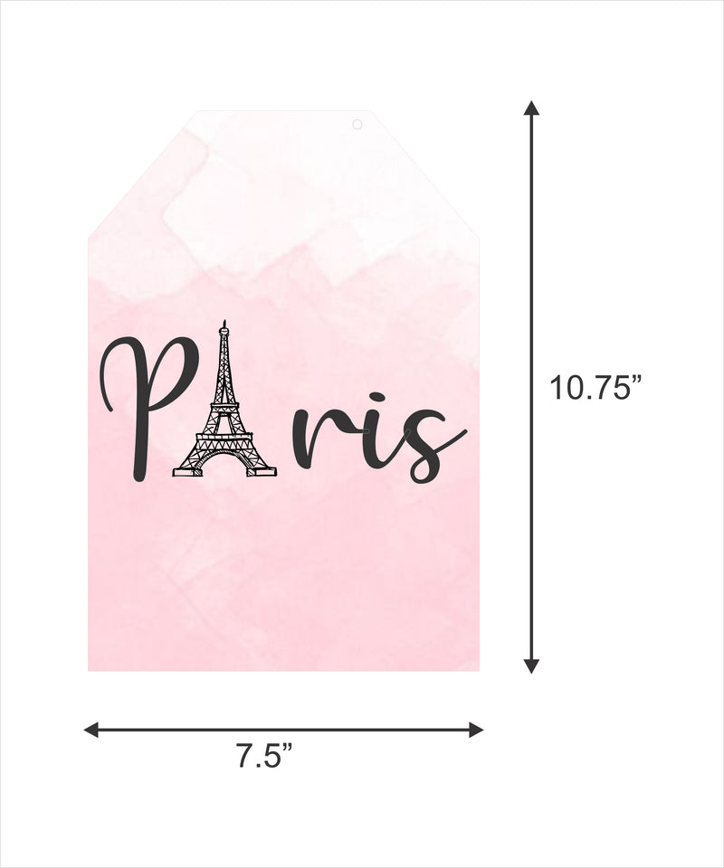 Paris Theme Birthday Paper Door Banner or for Wall Decoration.