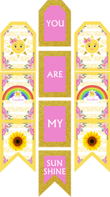 Sunshine Theme Birthday Paper Door Banner/ Wall Decoration.