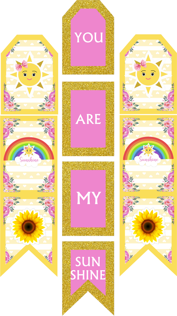 Sunshine Theme Birthday Paper Door Banner/ Wall Decoration.