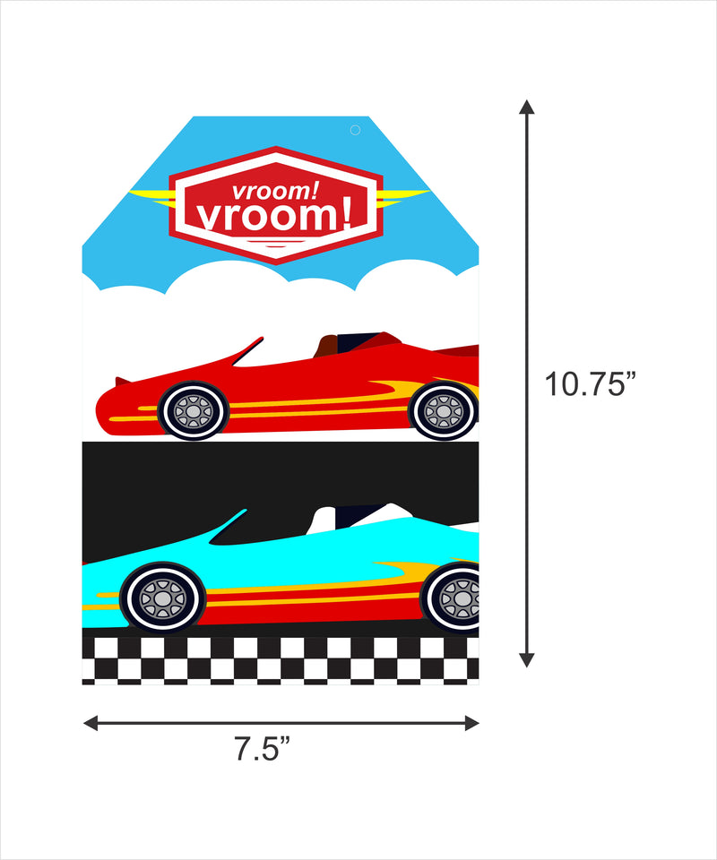 Racing Car Theme Birthday Paper Door Banner or for Wall Decoration.