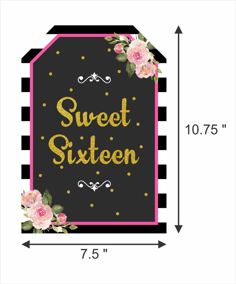 16th Theme Birthday Paper Door Banner or for Wall Decoration.