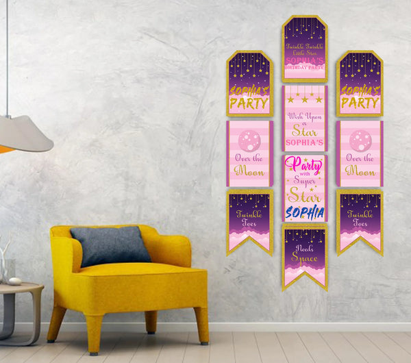 Twinkle Twinkle Little Star Theme Birthday Paper Door Banner/ Wall Decoration.