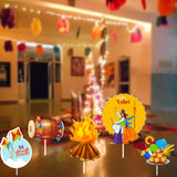 Lohri Party Cutouts for Decoration- Set of 5