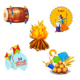 Lohri Party Cutouts for Decoration- Set of 5