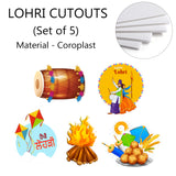 Lohri Party Cutouts for Decoration- Set of 5