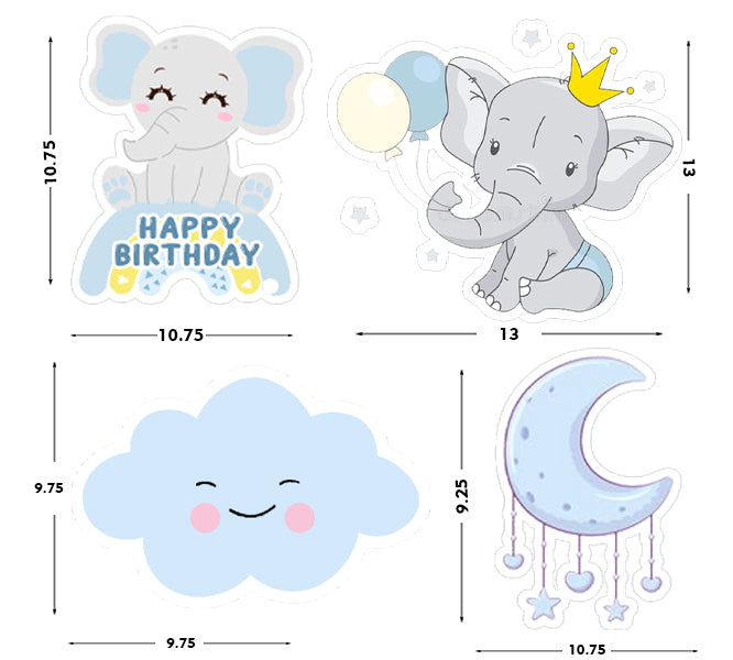 Baby Elephant Birthday Party Theme Hanging Set for Decoration