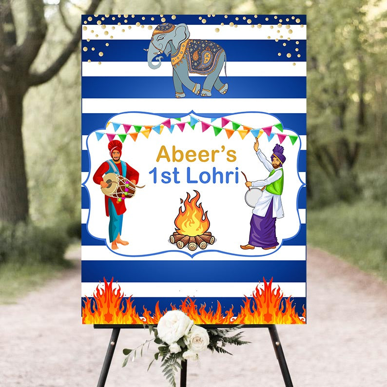 Lohri Party personalized Yard Sign/Welcome Board