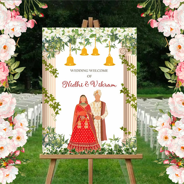 Indian Wedding Ceremony Welcome Board/Sign for Decoration