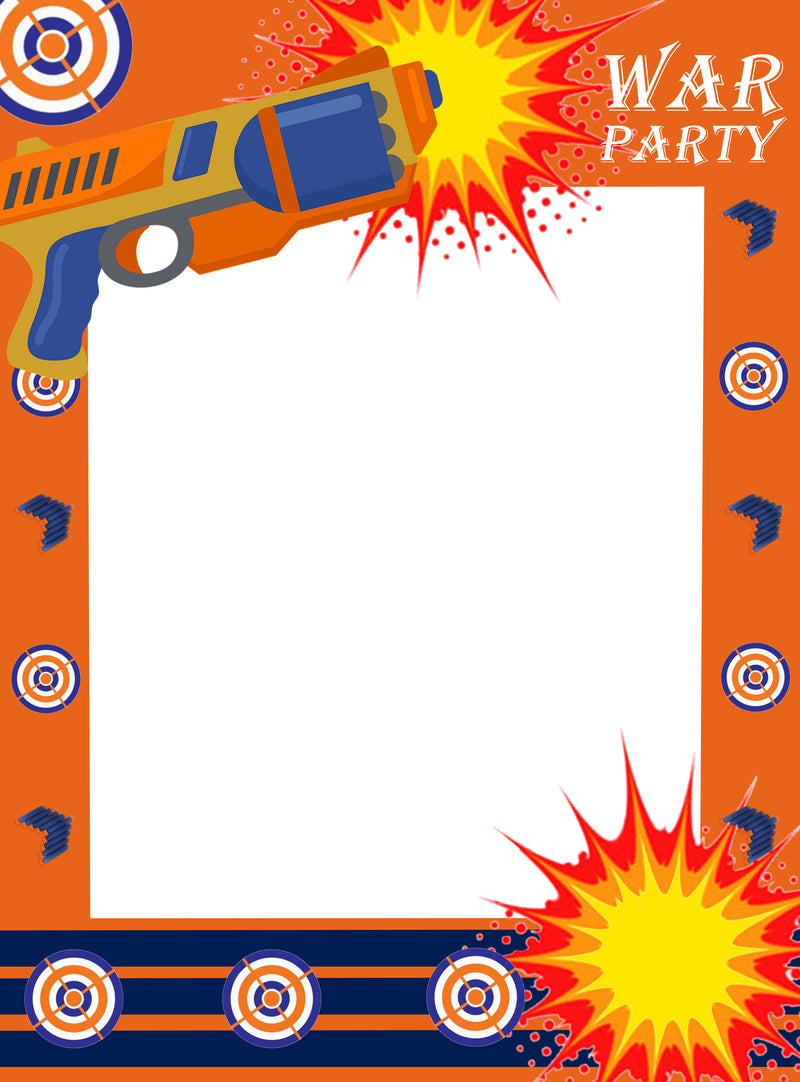 Battlefield Party Theme Birthday Selfie Photo Booth Frame & Props