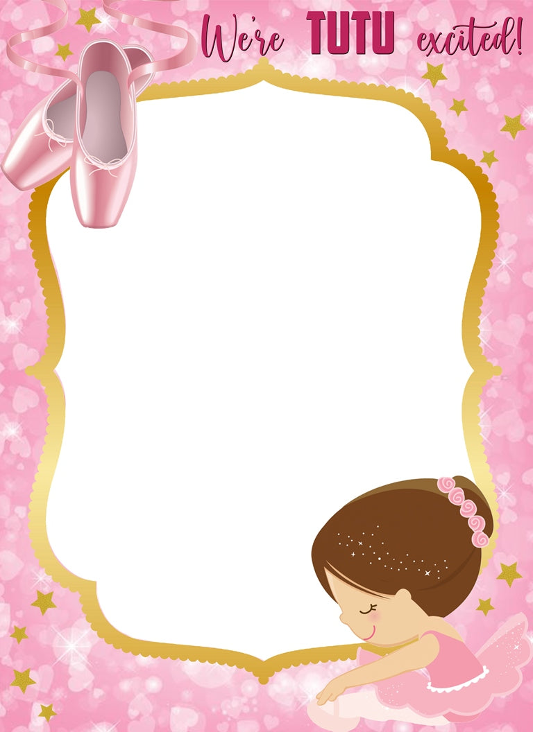 Ballerina Birthday Party Selfie Photo Booth Frame