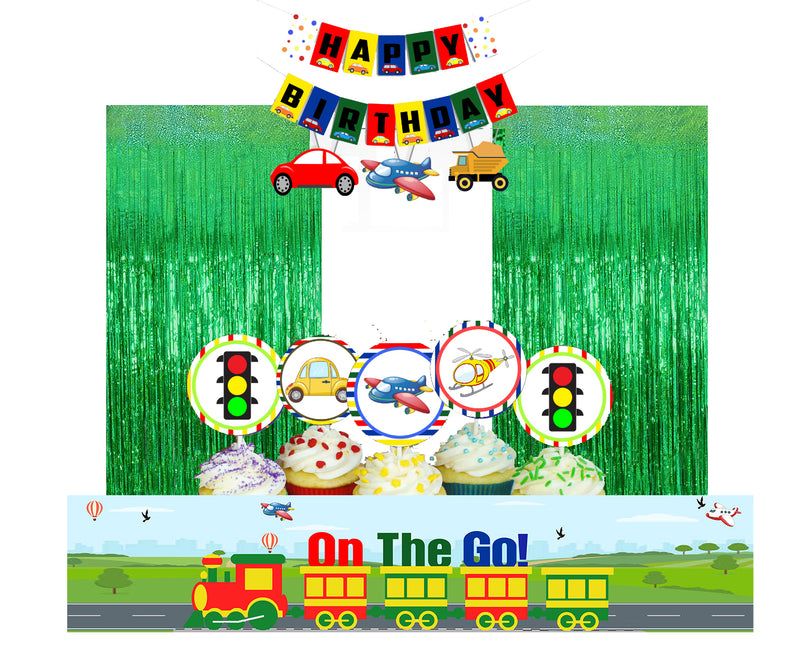 Transport Theme Birthday Party Decoration Kit - Personalized