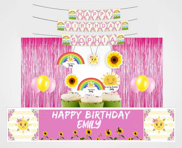 Sunshine Birthday Party Decoration Kit - Personalized