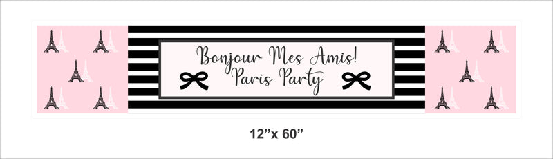 Paris Theme Birthday Party Long Banner for Decoration