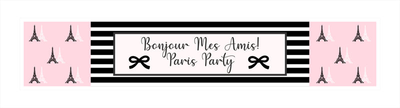 Paris Theme Birthday Party Long Banner for Decoration