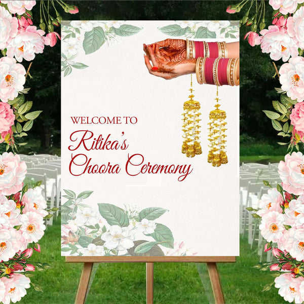 Choora Ceremony Signage Welcome Board for Decoration