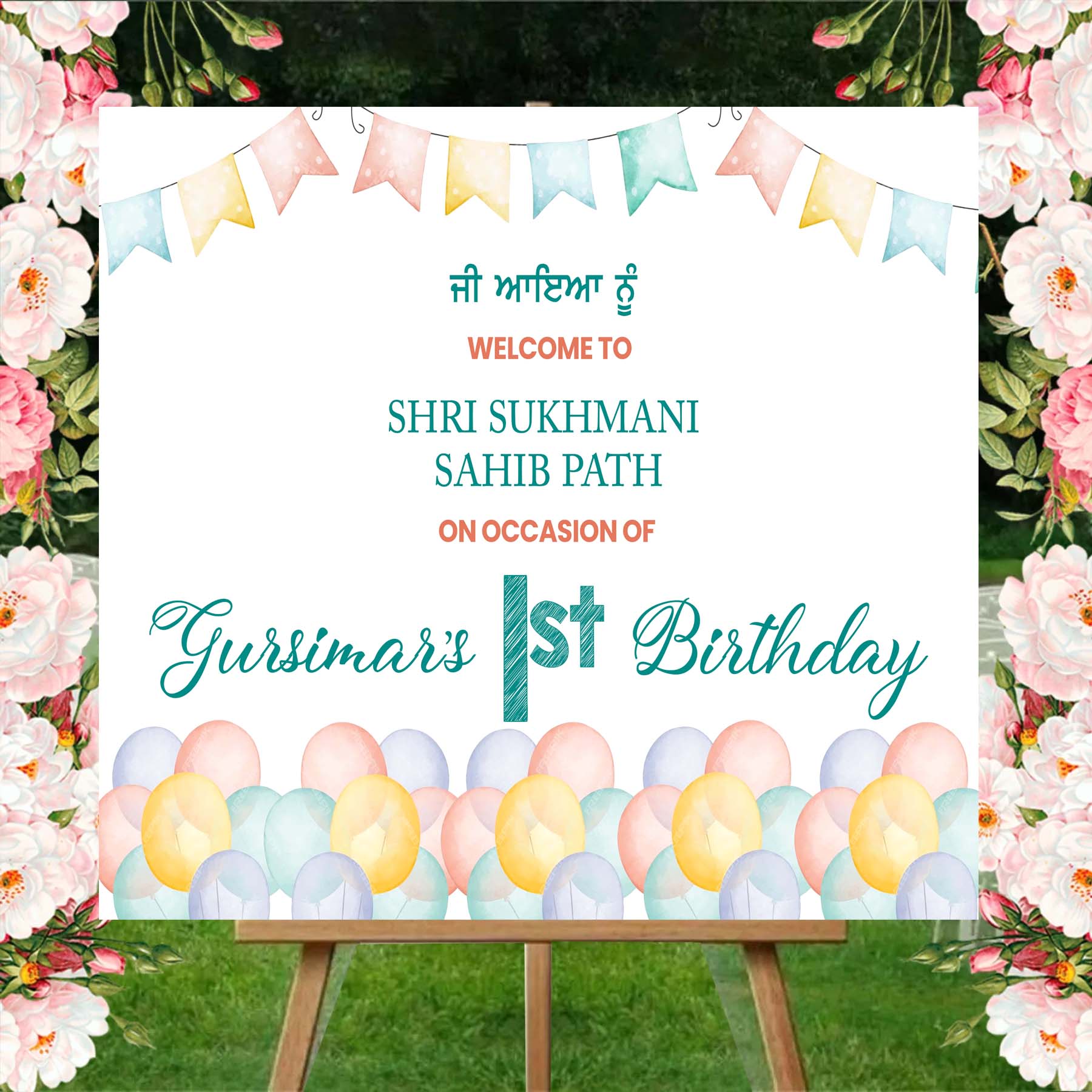 Sukhmani Sahib Path Welcome Sign /Welcome Board for Decoration