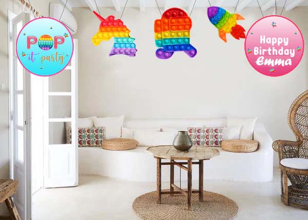 Pop It Theme Birthday Party Theme Hanging Set for Decoration