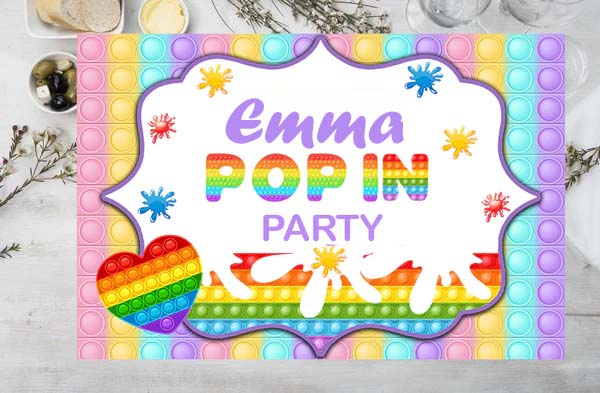 Pop It Theme Birthday Table Mats for Decoration