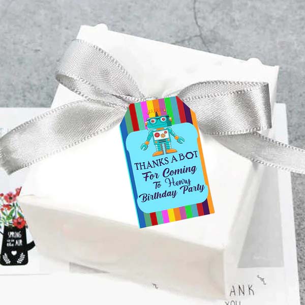 Robot Birthday Party Thank You Tags/Return Gift tags