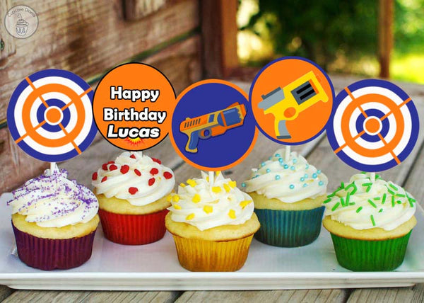 Battlefield Party Theme Birthday Cupcake Toppers for Decoration