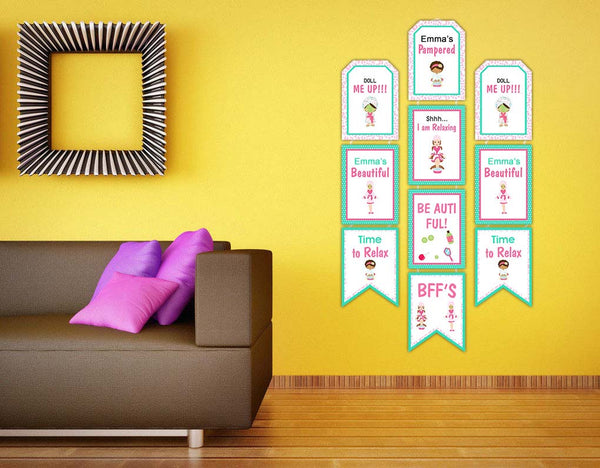 Spa Theme Birthday Paper Door Banner or for Wall Decoration.