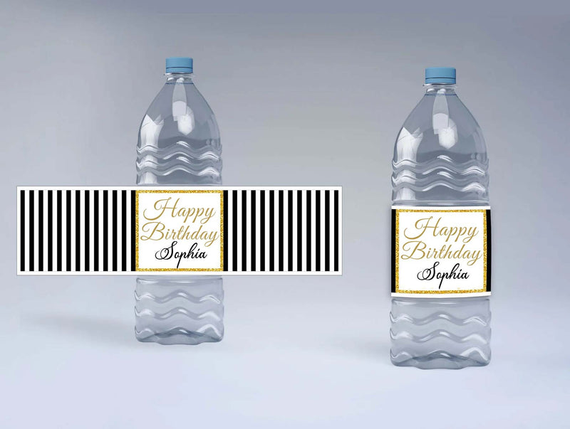 21st Birthday Theme Water Bottle Labels