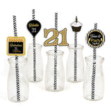 21st Theme Birthday Party Paper Decorative Straws