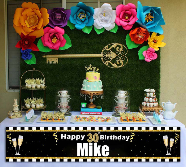 30th Theme Birthday Party Long Banner for Decoration