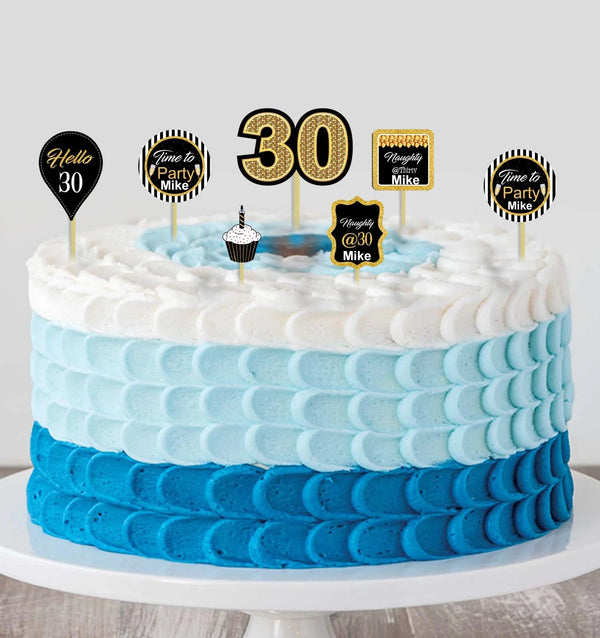 30th Theme Birthday Party Cake Topper /Cake Decoration Kit