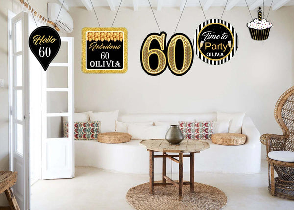 60th Birthday Party Theme Hanging Set for Decoration