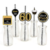 60th Theme Birthday Party Paper Decorative Straws