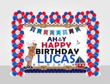 Nautical Birthday Party Decoration Kit With Personalized Backdrop.