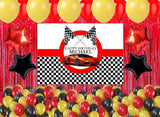 Racing Car Theme Birthday Complete Party Set With Personalized Backdrop