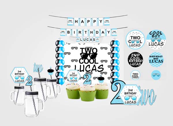 Two Cool Birthday Complete Personalize Party Kit