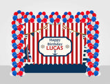 Nautical Birthday Party Decoration Kit With Personalized Backdrop.