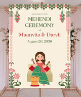 Mehndi Ceremony Signage or Welcome Board for Decoration