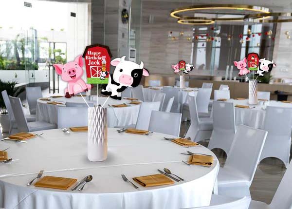 Farm Animal Birthday Party Table Toppers for Decoration